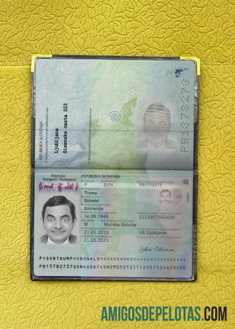 Passaporte da Eslovênia 2019 Presente Photolook modelo